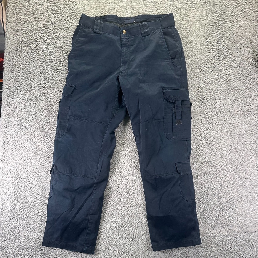 5.11 Tactical Pant Mens 36x32 Blue Polyester Cargo Straight Leg Workwear Utility